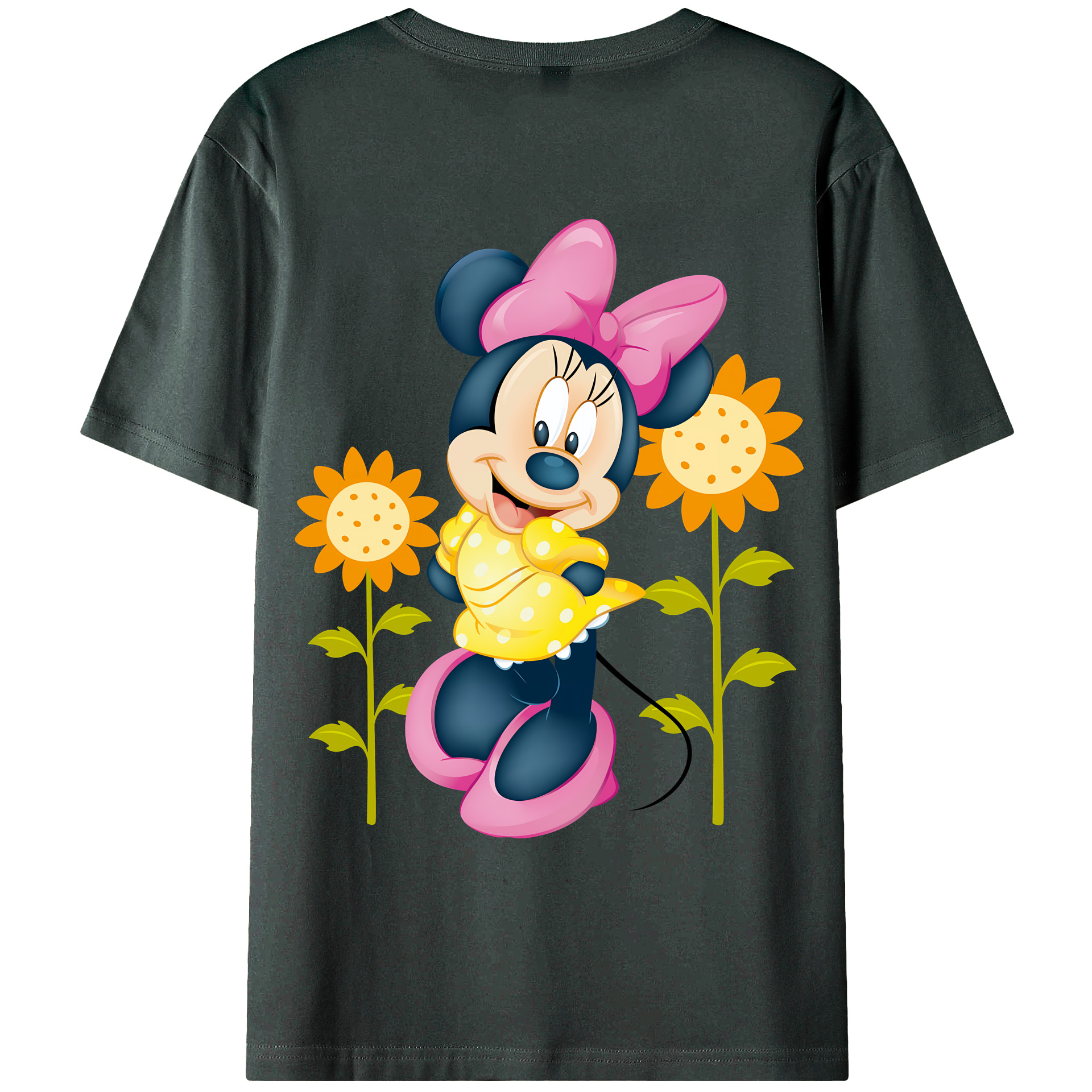 （画像用） ミッキーマウス Mickey Mouse 綿100％ メンズ半袖Tシャツ（バックプリント） 通気性